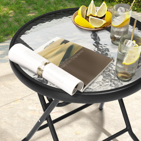 JOINHOM Outdoor Side Table compact size makes storage simple when not in use.