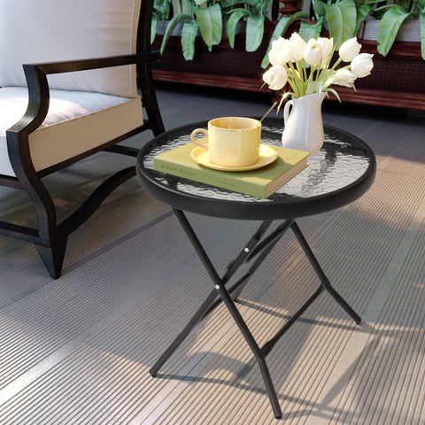 JOINHOM Outdoor Side Table poolside setup keeps snacks within reach.