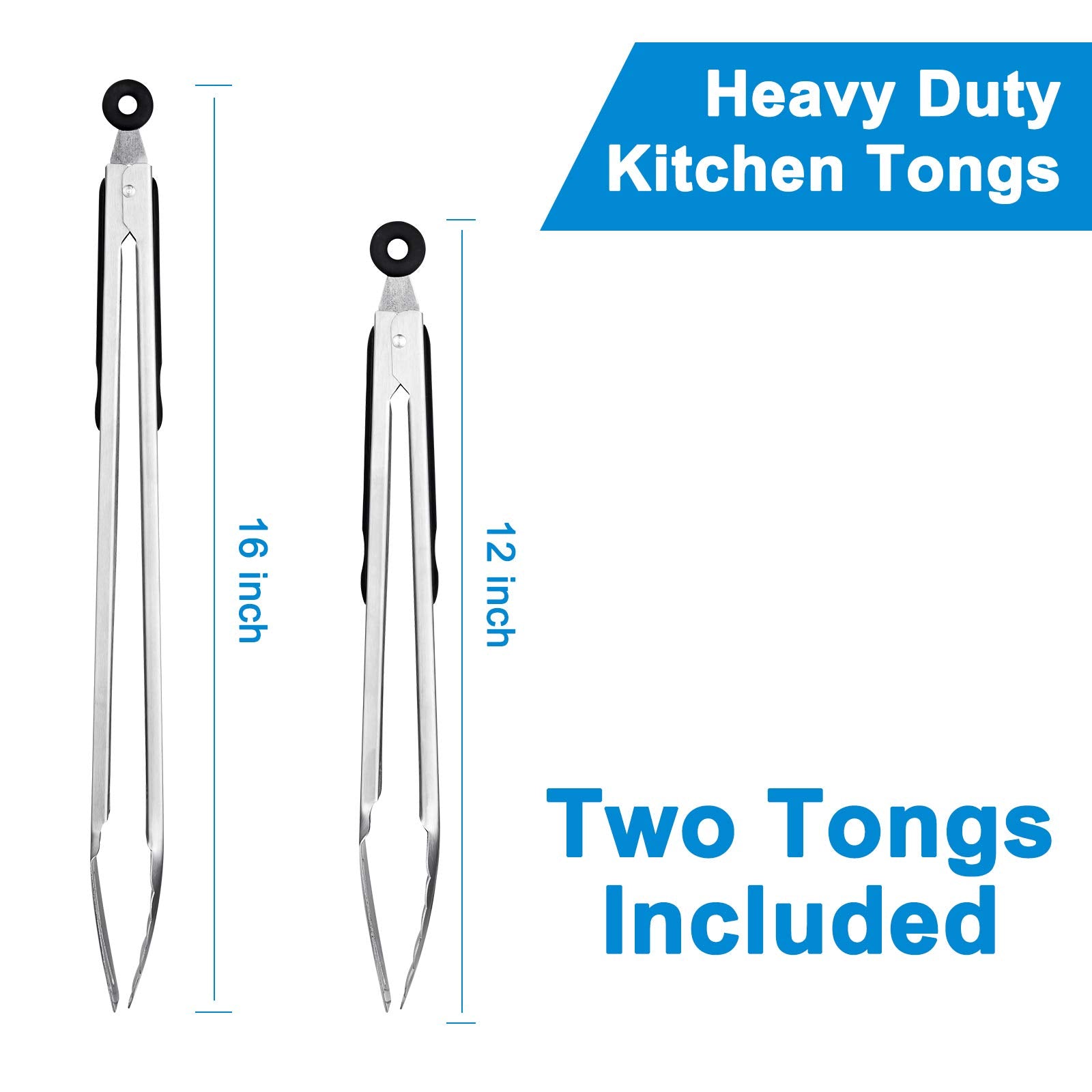 Joinkitch 12 inch stainless steel tongs for easy handling on the grill