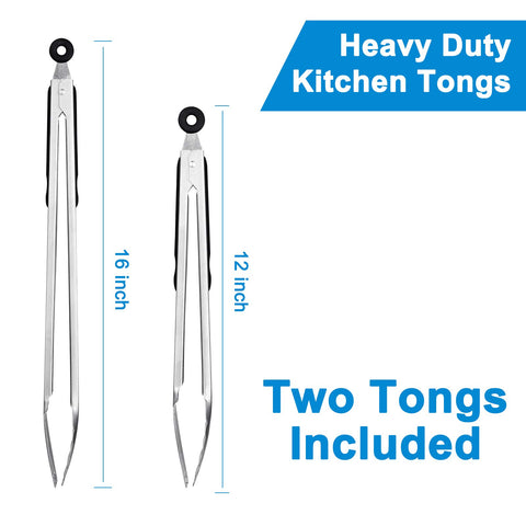 Joinkitch 12 inch stainless steel tongs for easy handling on the grill