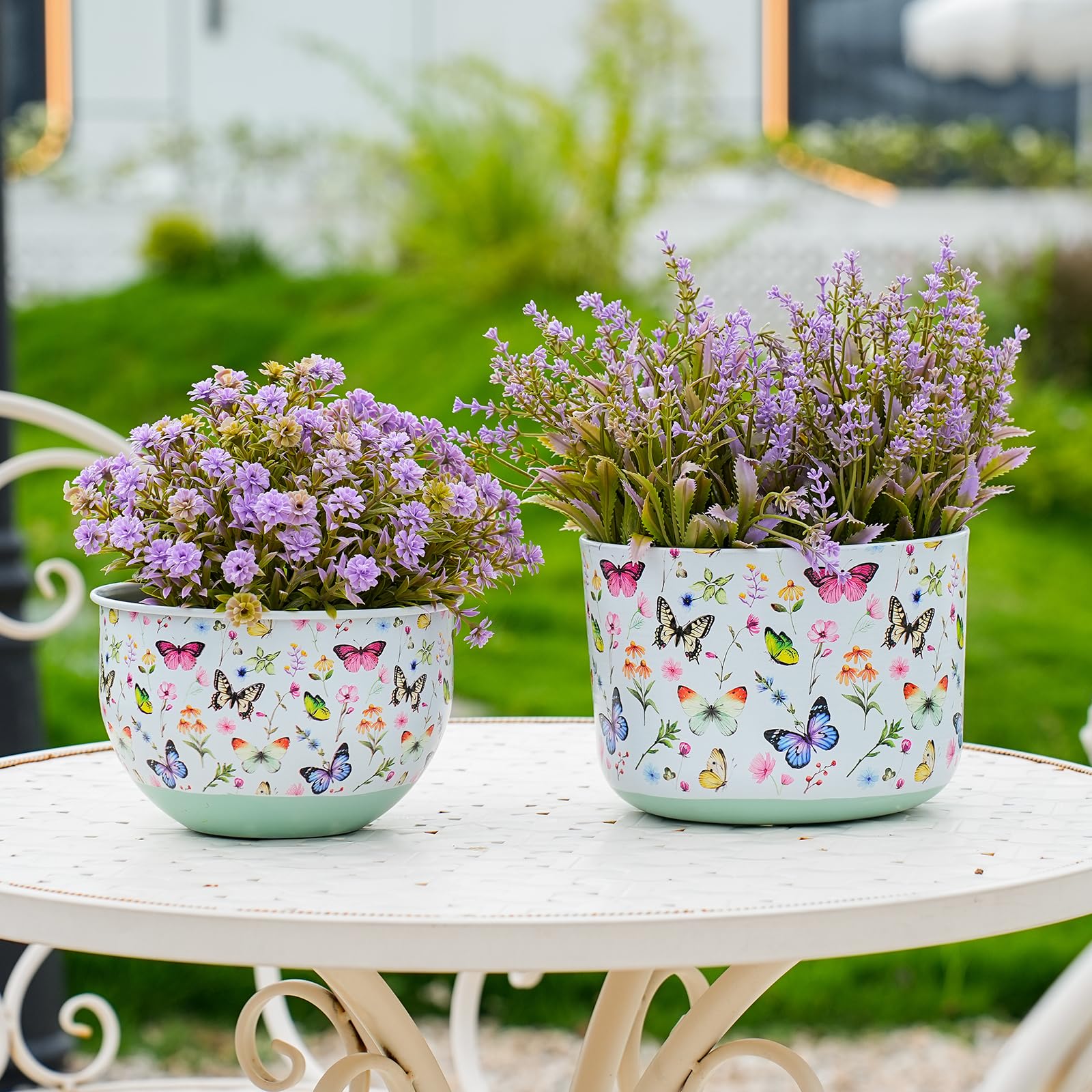 Joint Honglin butterfly planter large close-up adds cheerful color to indoor shelves.
