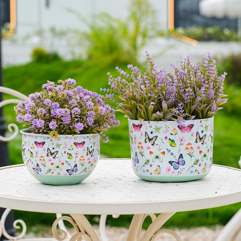 Joint Honglin butterfly planter large close-up adds cheerful color to indoor shelves.