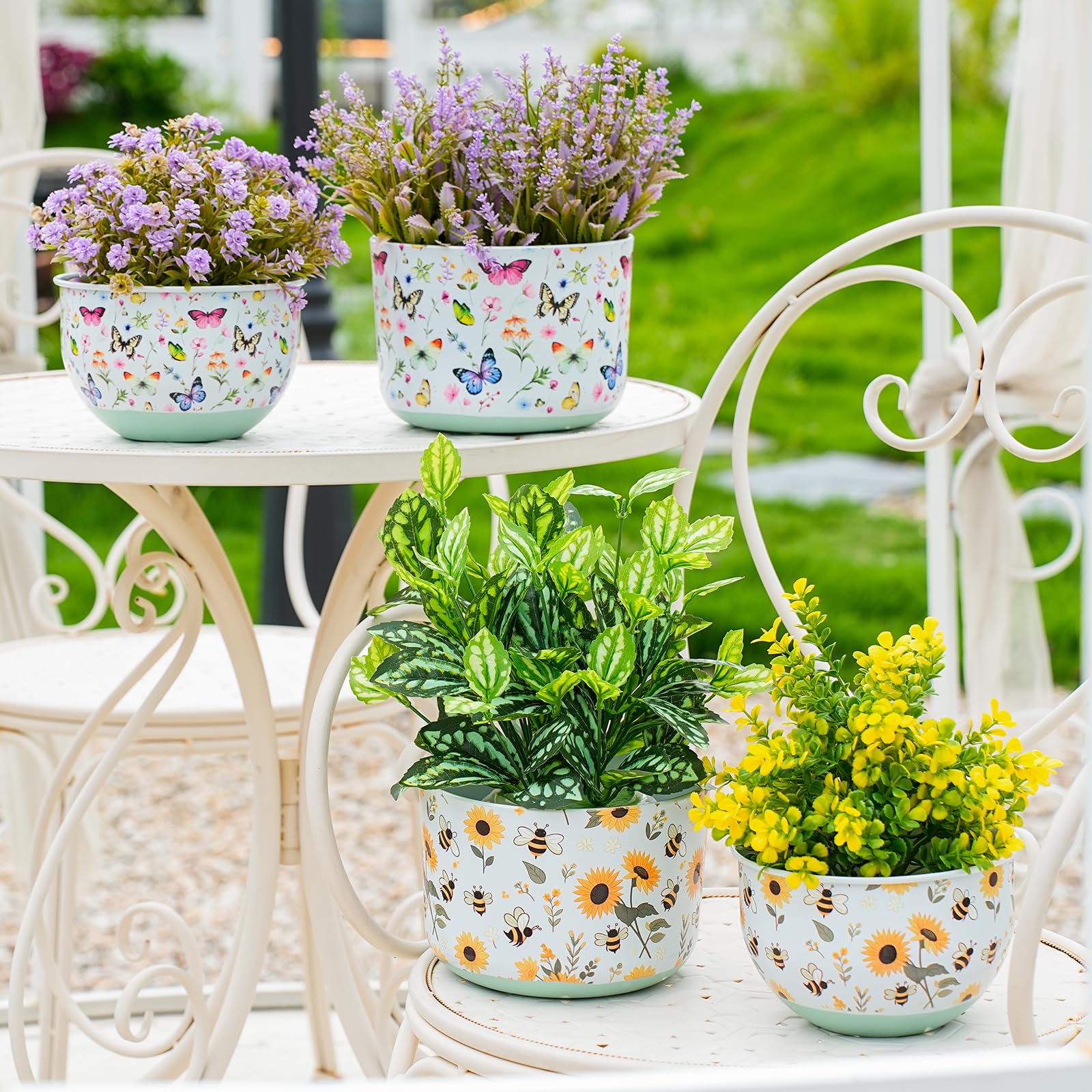 Joint Honglin butterfly planter medium wide view ideal for desks and counters.
