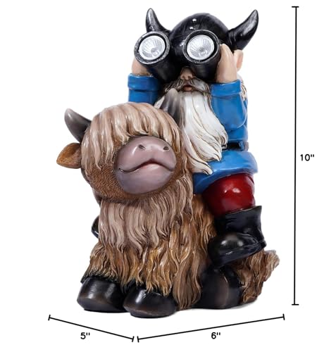 Joint Honglin Highland cow gnome enhances patio yard decor
