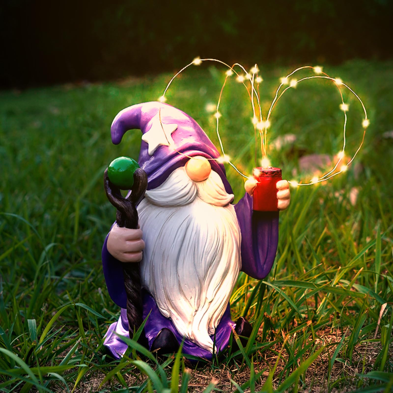 Joint Honglin gnome with solar LED lights for yard ambience
