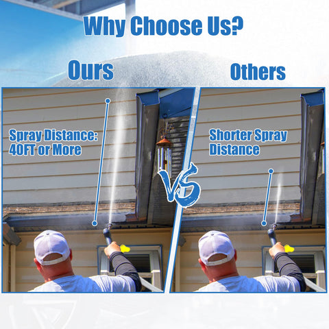 JOEJET long-range nozzle extending reach up to 40 feet for elevated surfaces