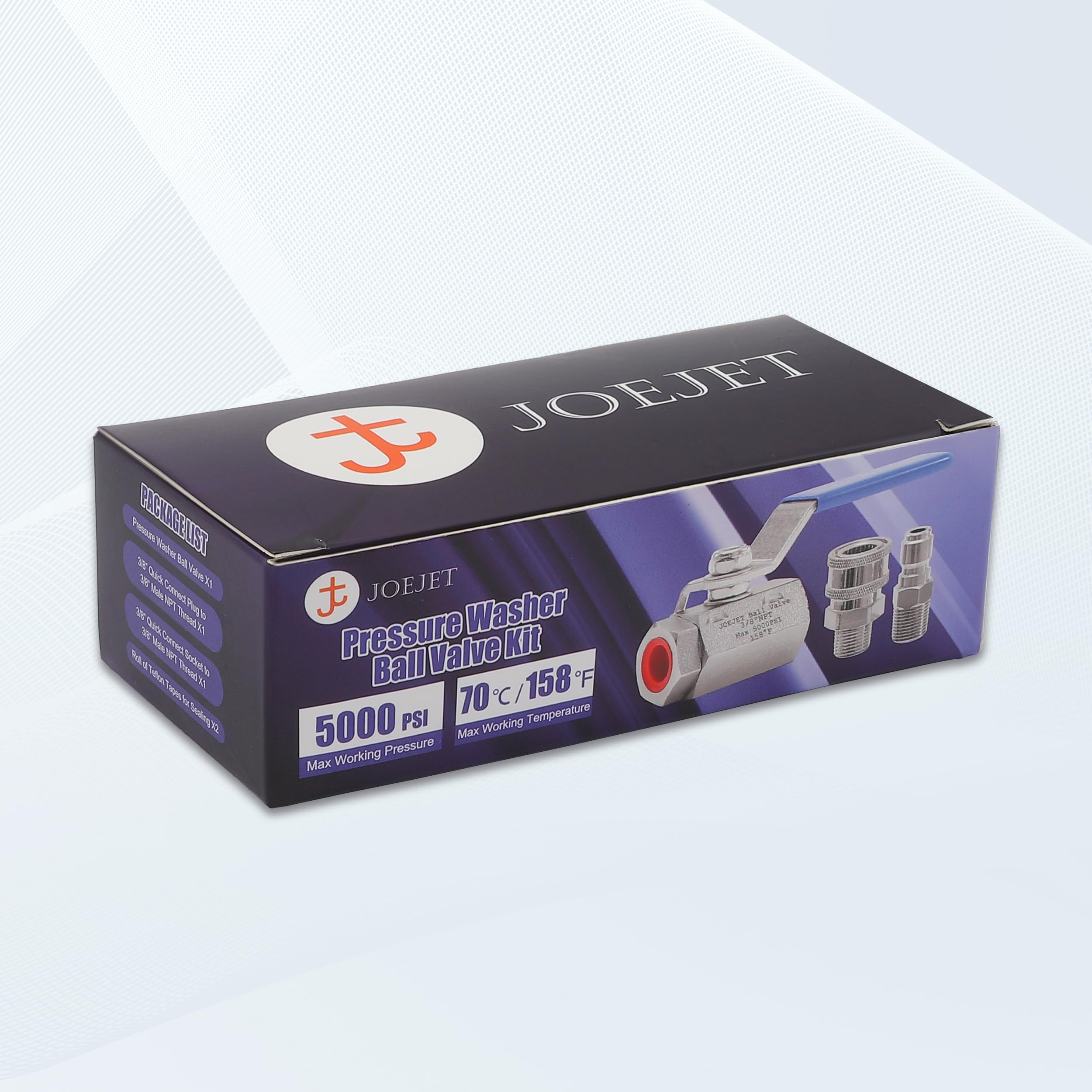 JOEJET packaging includes all components for simple setup and immediate use.