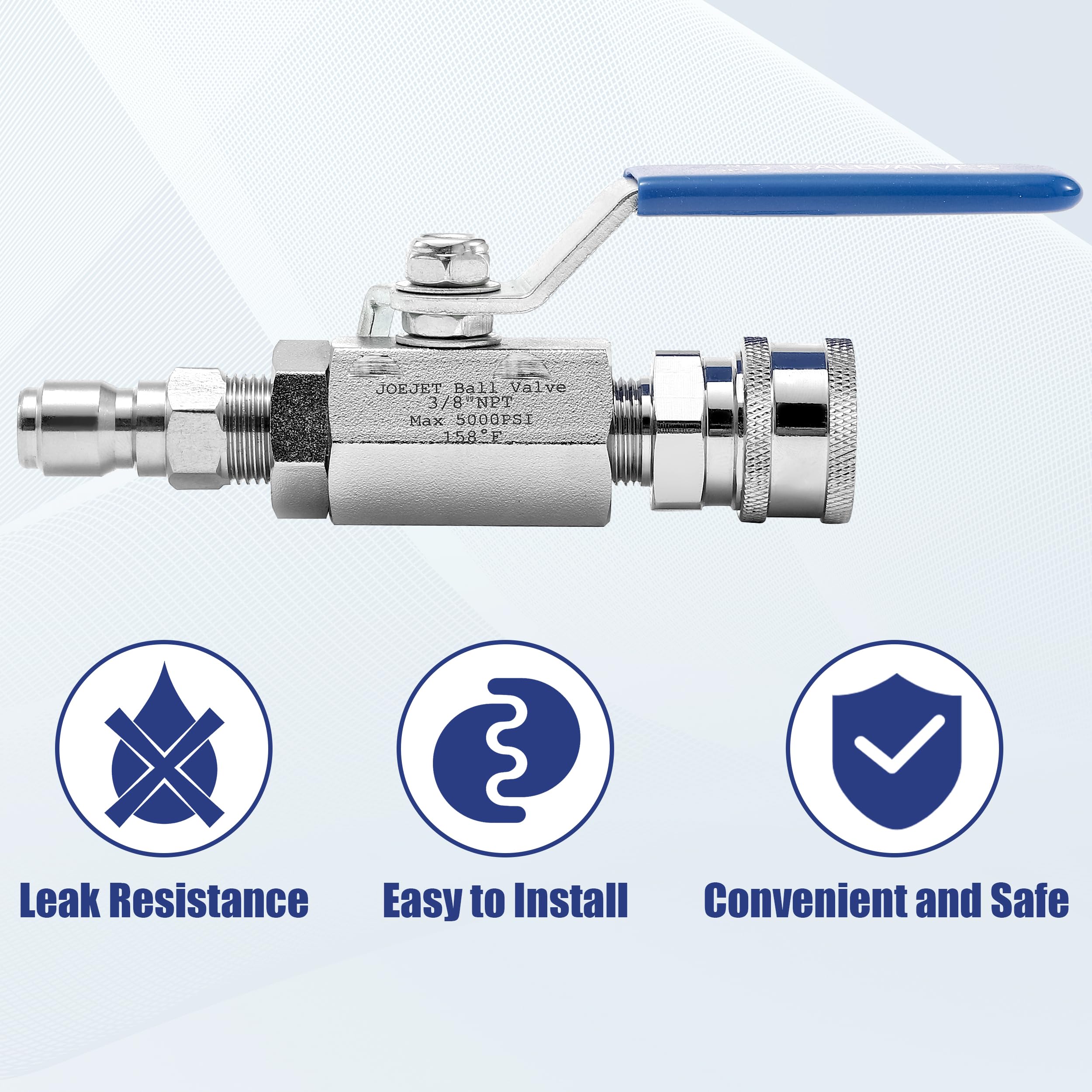 JOEJET quick-connect plug 3-8 inch provides secure, leak-free hose connections.