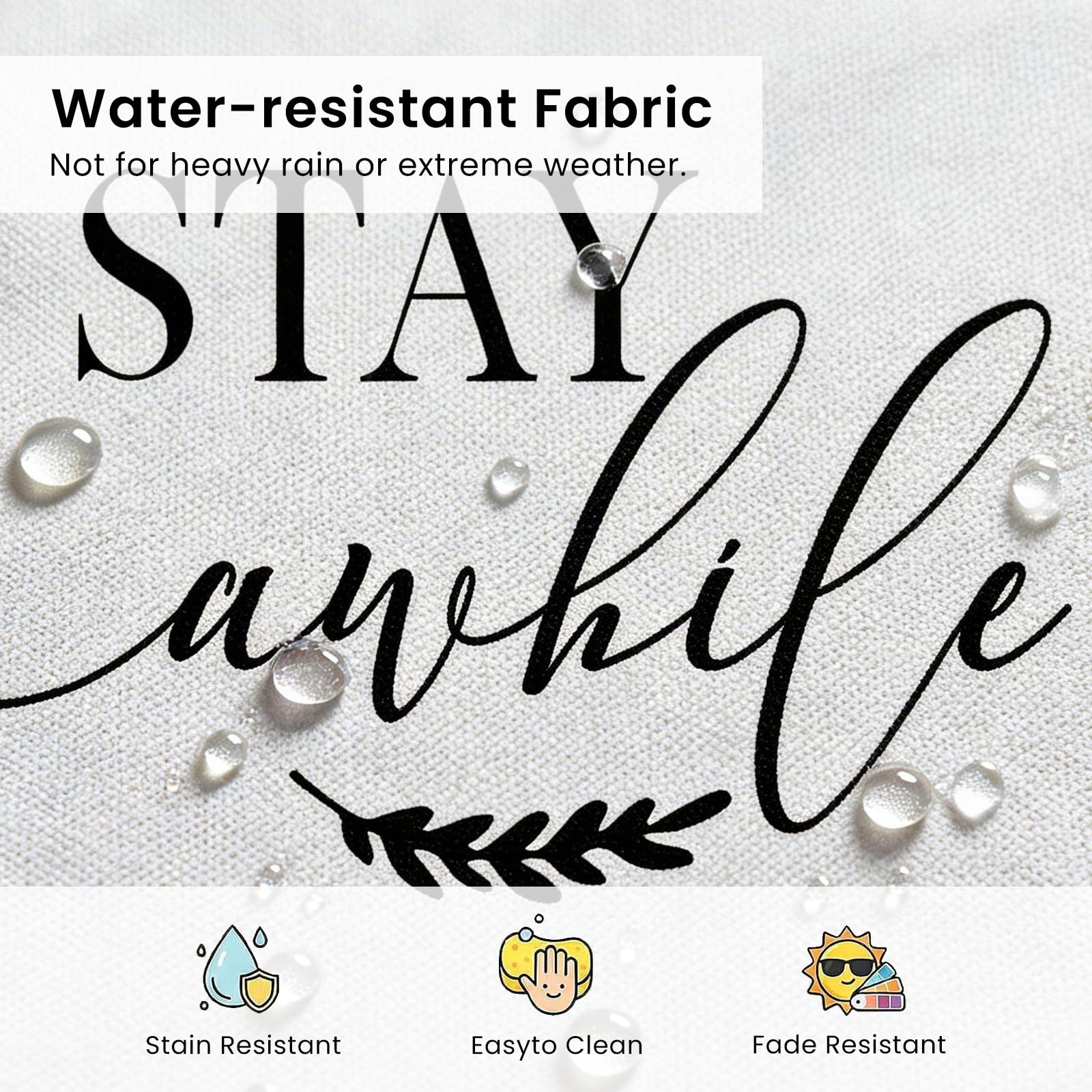 JOJOGOGO fabric closeup shows waterproof coating and durable polyester-linen blend.