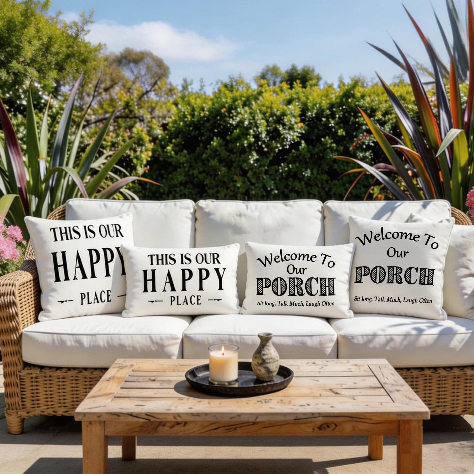 JOJOGOGO one-side-print beige back keeps interior decor cohesive and stylish.