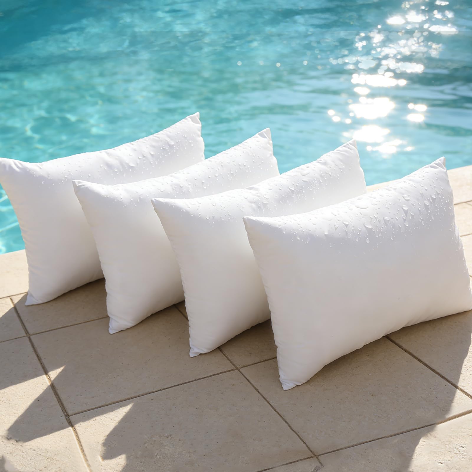 JOJOGOGO waterproof pillow insert ideal for porch and balcony seating.
