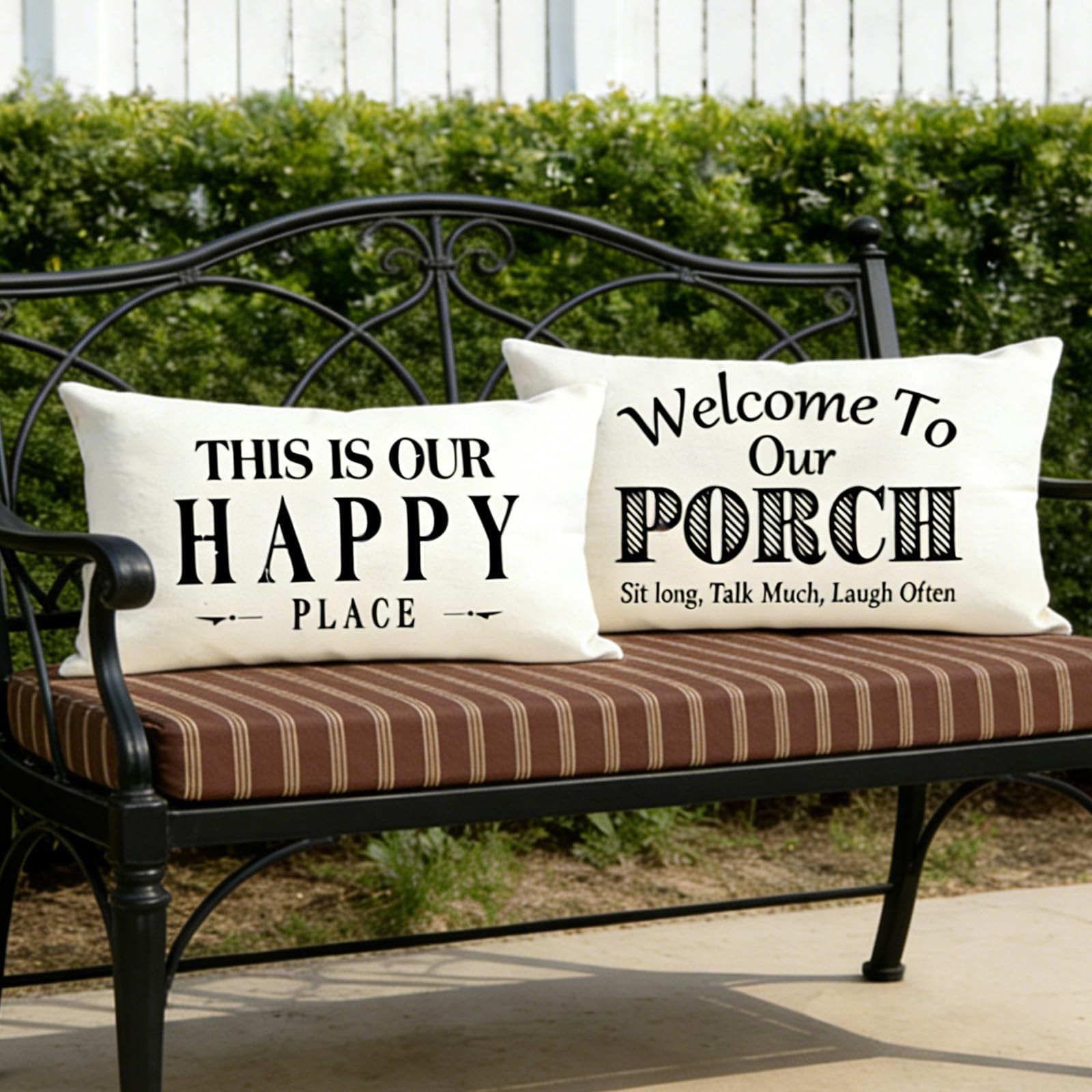 JOJOGOGO porch lumbar cover 12x20 on outdoor sofa for durable patio decor.