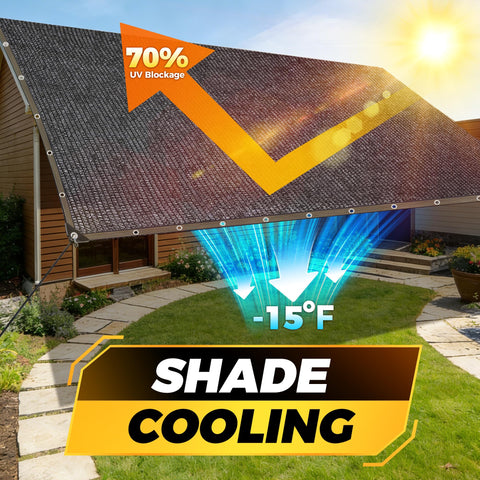 JOJOLEE 70% shade cloth for chicken coop keeps shade and ventilation