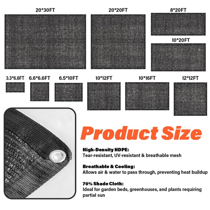 JOJOLEE shade net with aluminum grommets ready for quick installation