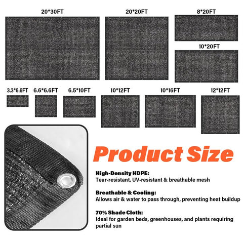 JOJOLEE shade net with aluminum grommets ready for quick installation