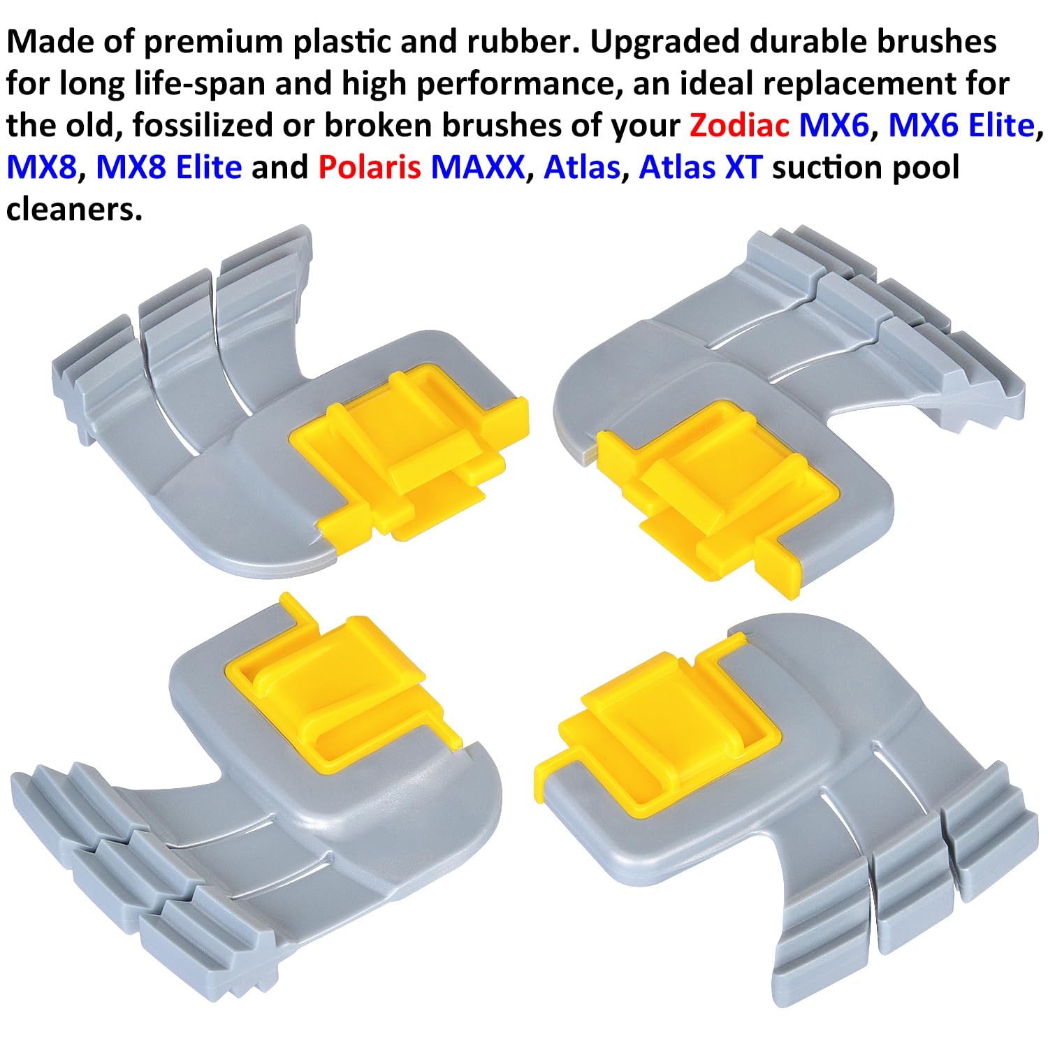 Jolaxy r0714400 scrubbing brush side view, boosts debris removal on pool walls.