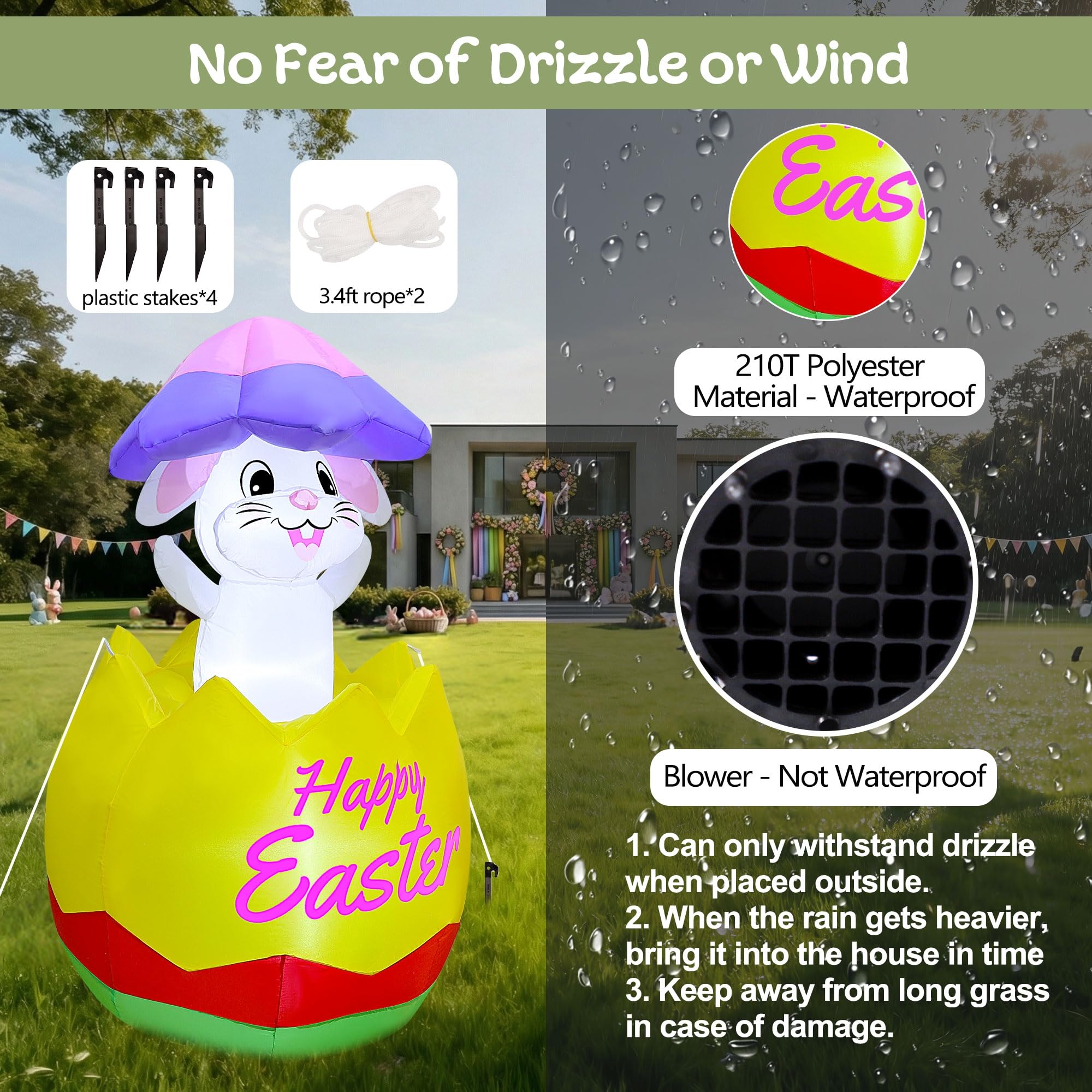 Joliyoou weather-resistant polyester inflatable suited for seasonal outdoor use.