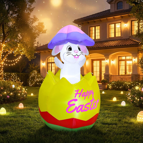 Joliyoou yard display serves as a festive Easter centerpiece in any outdoor space.