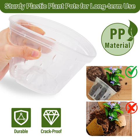 Jollidecor orchid pots 6-inch with transparent view for moisture checks