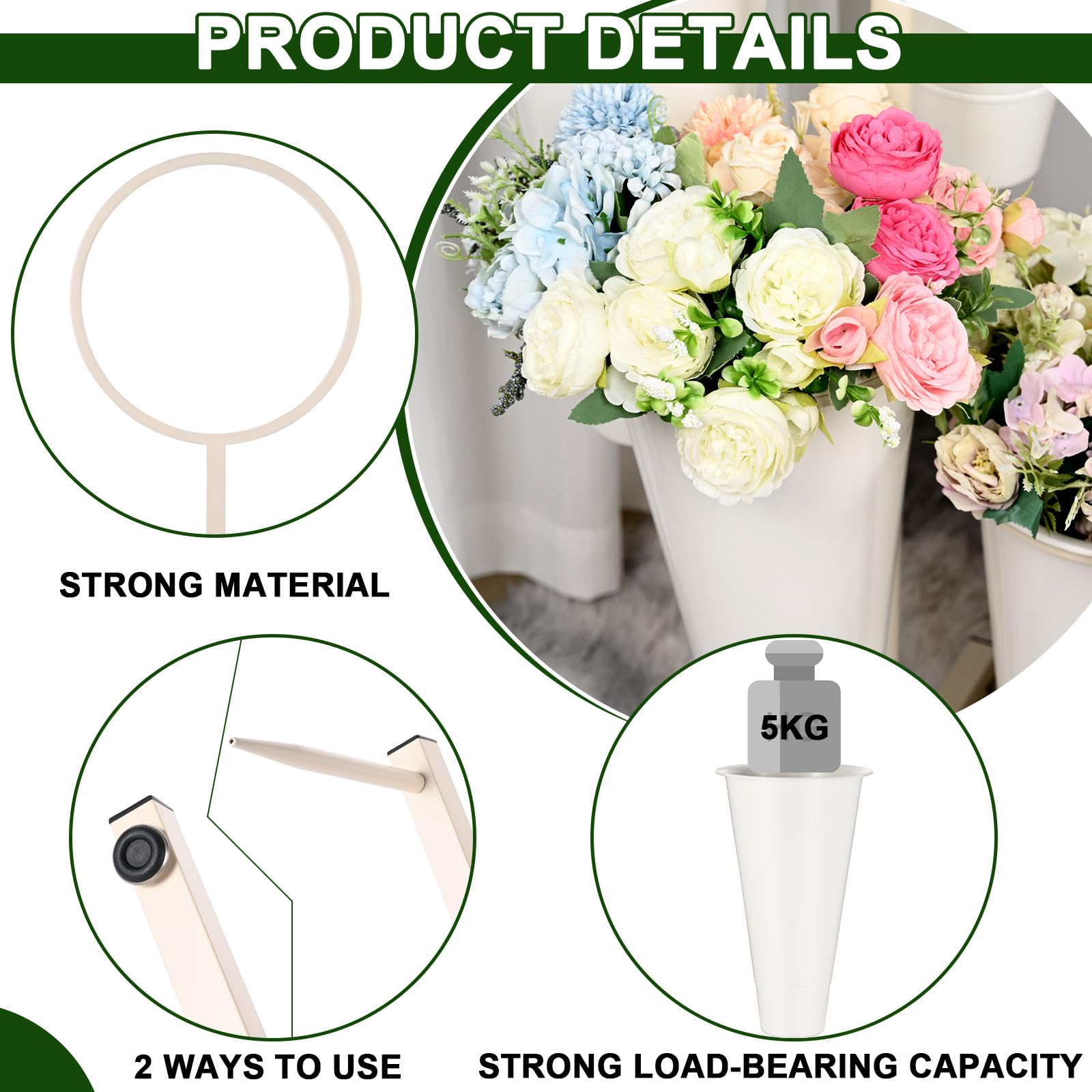 JolliKids large-capacity plastic vases for varied bouquets