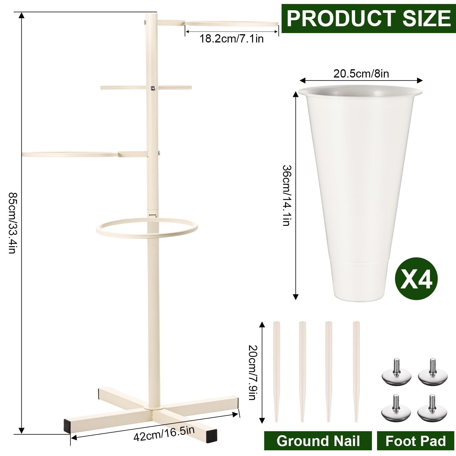 JolliKids rustic metal Florist Bar Stand highlighting sturdy design