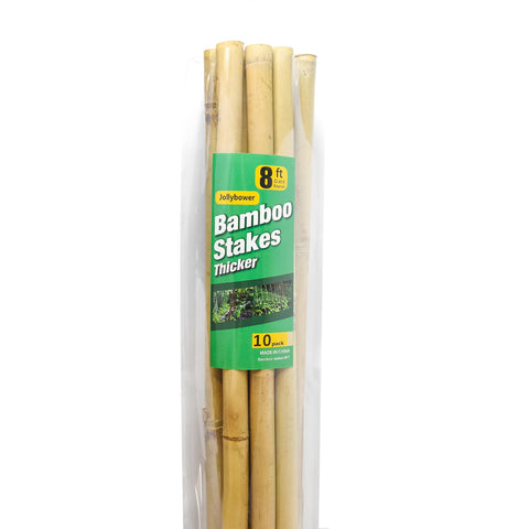 Jollybower durable bamboo sticks withstand outdoor use.