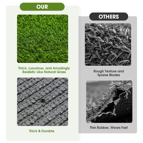 JOLLYDAY artificial grass drainage back with holes for quick water.