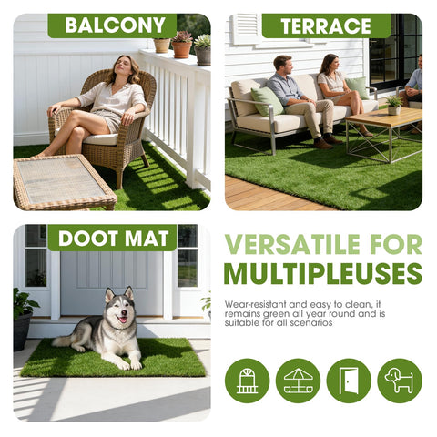 JOLLYDAY versatile turf for patios, balconies, gardens and indoor spaces.