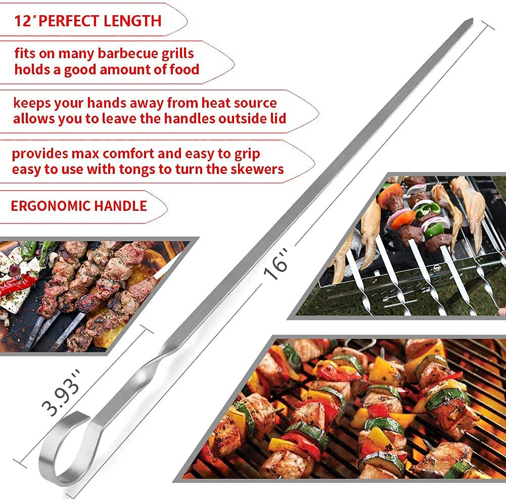 JOMVERL flat blade design keeps meat from rotating during grilling.