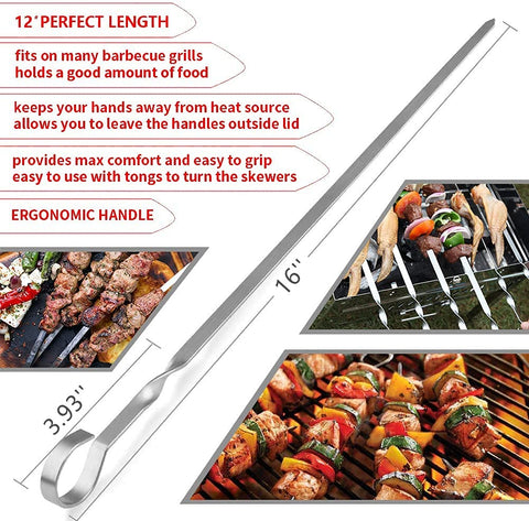 JOMVERL flat blade design keeps meat from rotating during grilling.