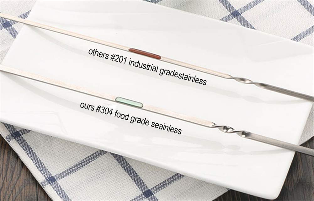 JOMVERL 14-inch skewers fit larger cuts for generous portions