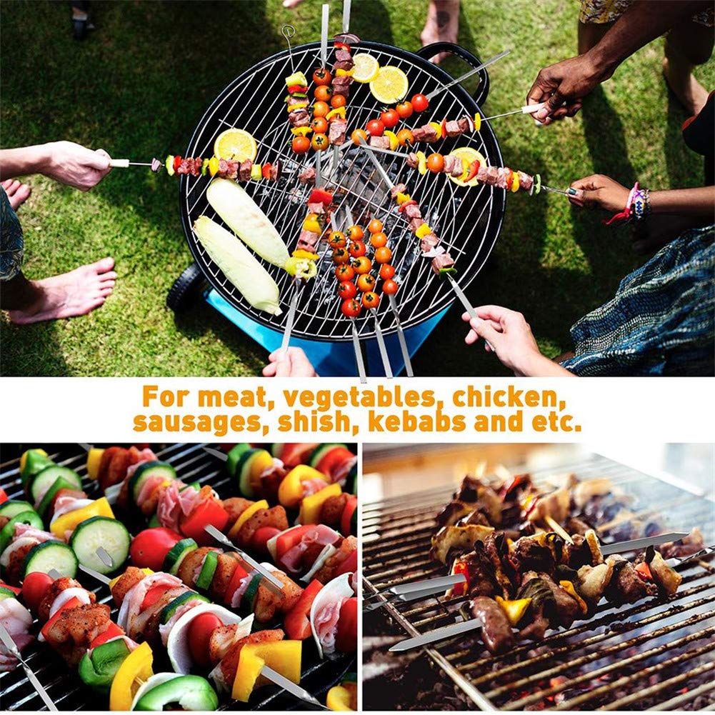 JOMVERL kabob skewers ergonomic handle stays cool while grilling
