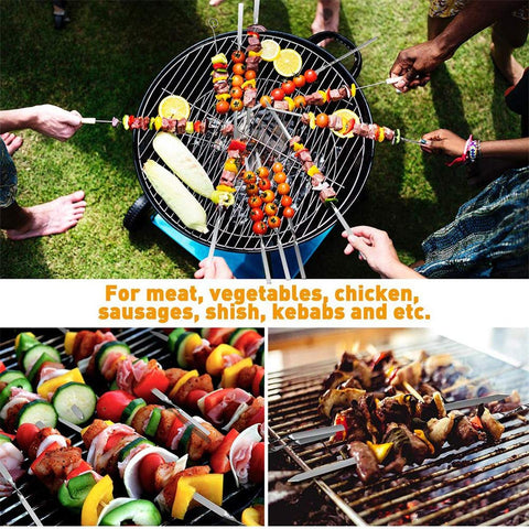 JOMVERL kabob skewers ergonomic handle stays cool while grilling