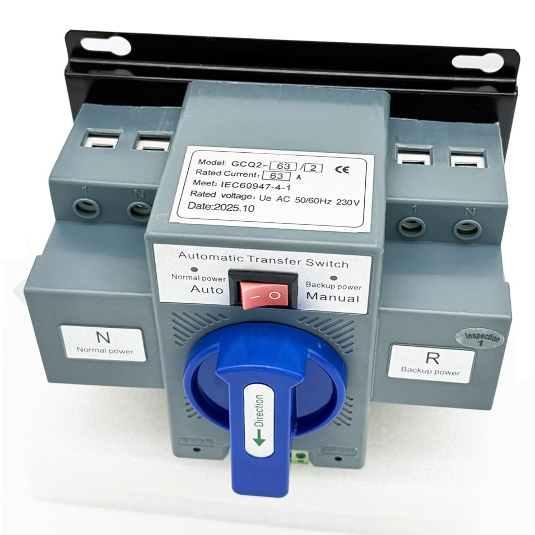 JONAS C AC110V 63A 2P installation dimensions showing compact footprint