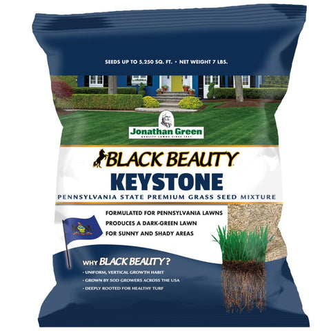 Jonathan Green Black Beauty Keystone 7lb bag seeds a Pennsylvania lawn