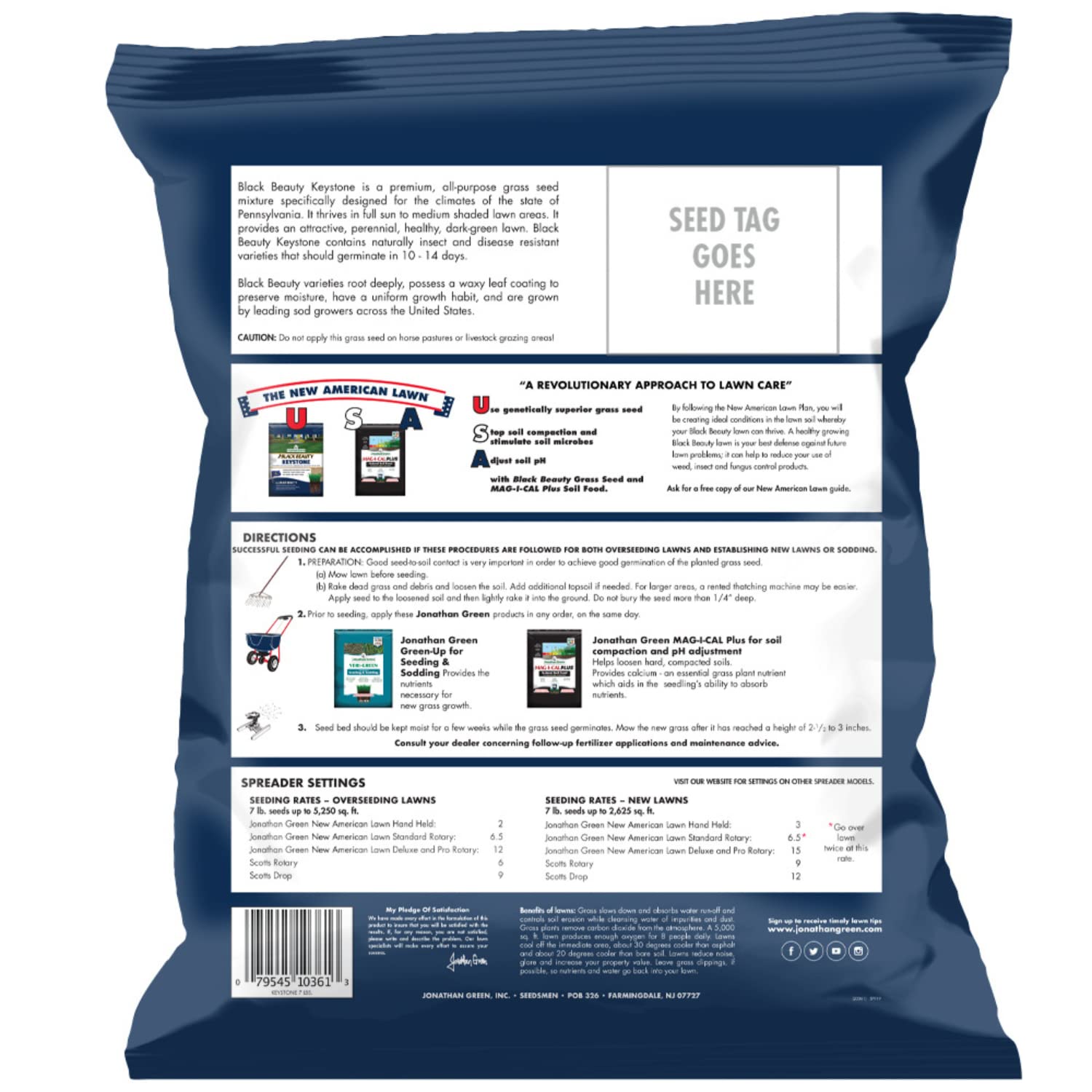 Jonathan Green Black Beauty Keystone seed blend forming dense, dark-green turf