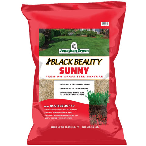 Jonathan Green Black Beauty Sunny Grass Seed pour demonstrates easy seed application for a vibrant lawn.