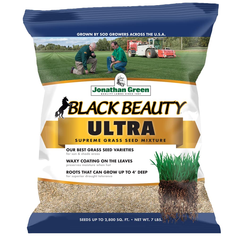 Jonathan Green Black Beauty Ultra Seed bag prepared for fast lawn establishment