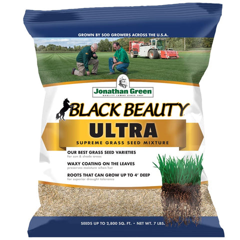 Jonathan Green Black Beauty Ultra Seed bag prepared for fast lawn establishment
