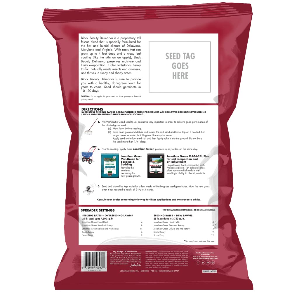 Jonathan Green Delmarva lawn seed spread for even overseeding and new lawns