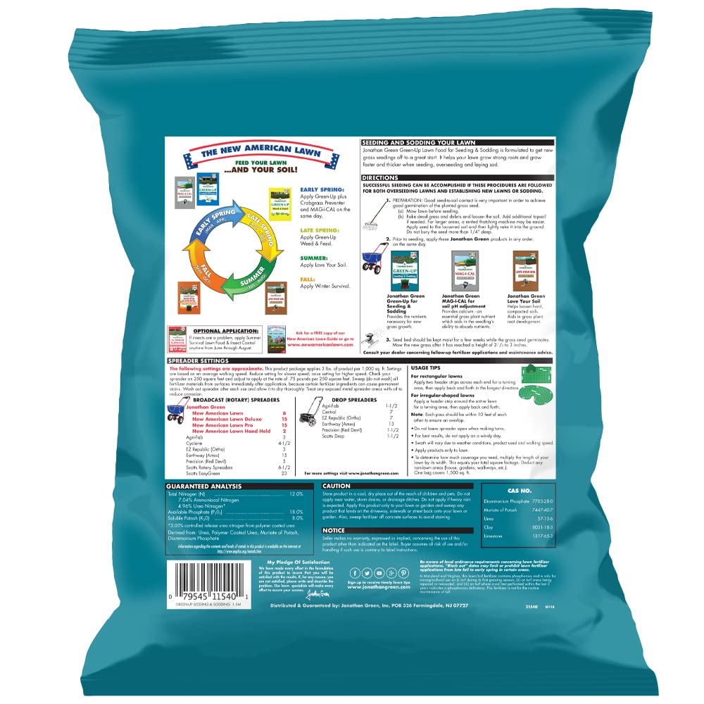 Jonathan Green Green-Up sodding fertilizer promotes quick establishment and dense turf