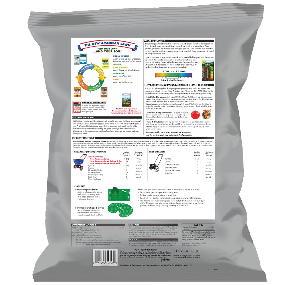 Jonathan Green Mag-I-Cal bag on table ready for soil amendment.
