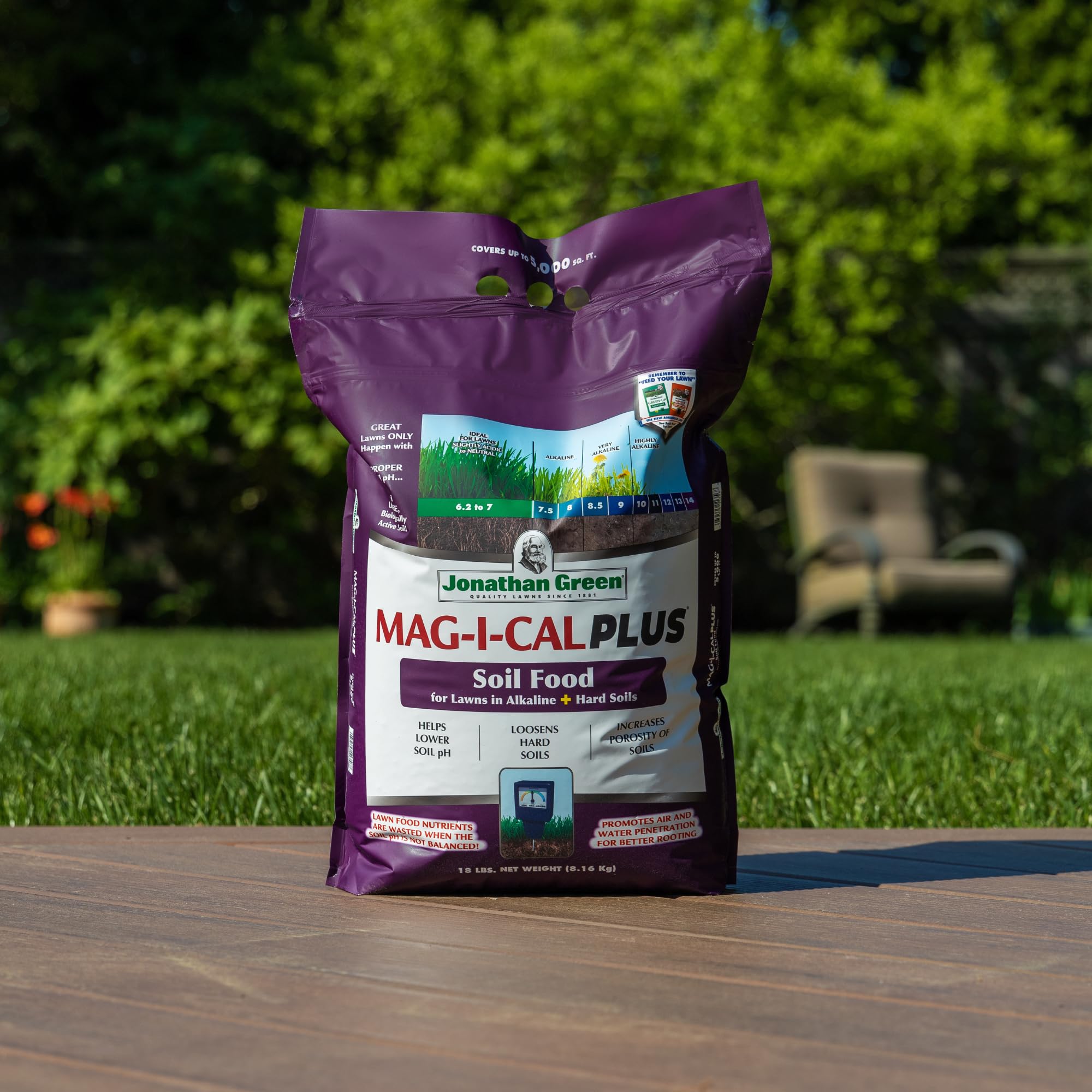 Dry MAG-I-CAL Plus granules on soil ready for application.