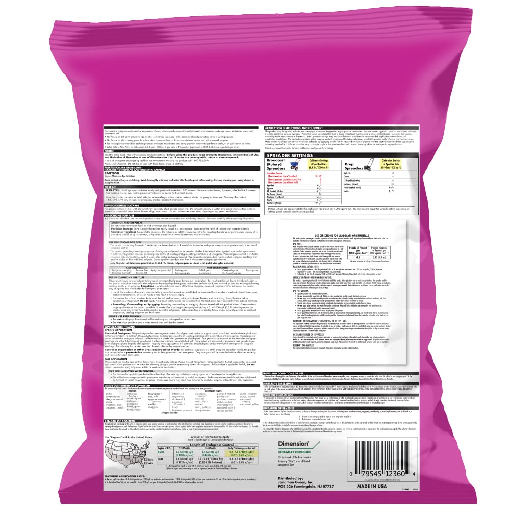 Jonathan Green granules provide even spread for season-long weed prevention.