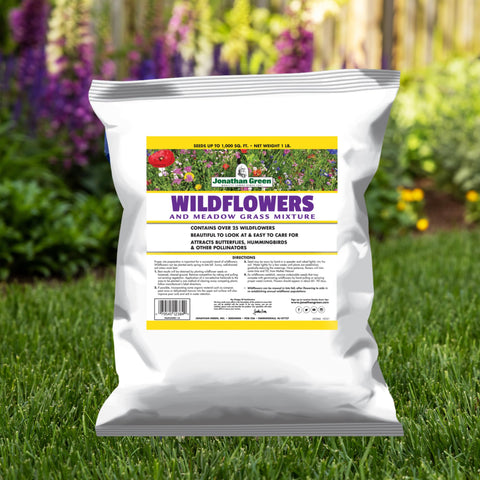 Jonathan Green seed pack applied to slope-friendly meadow soil.