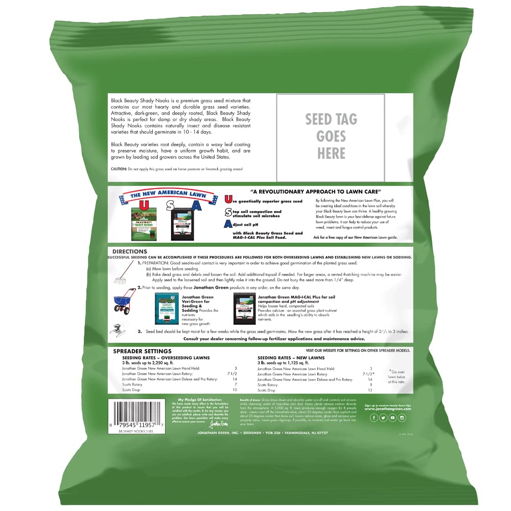 Jonathan Green shade-tolerant grass seed in a yard showing dense, dark-green turf.