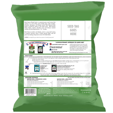 Jonathan Green shade-tolerant grass seed in a yard showing dense, dark-green turf.