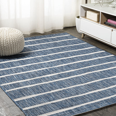 Jonathan Y Berber Stripe Rug has a 0.19 inch pile for soft durability