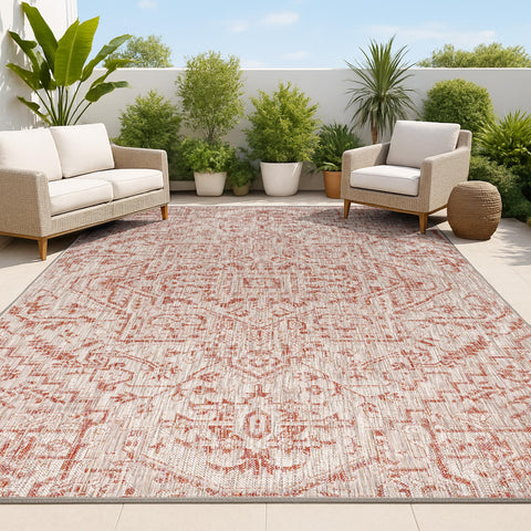 JONATHAN Y Boho Medallion rug with star pattern for stylish outdoor spaces.