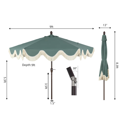 Jonathan Y Collins umbrella aluminum frame delivers durable, weather-ready support.